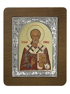 Икона Николай Чудотворец ювелирная серебряная 241899