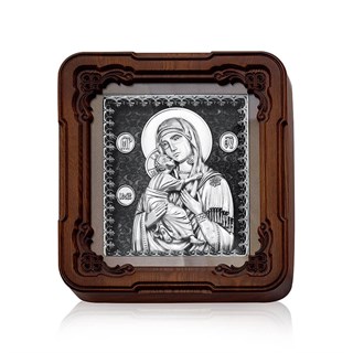 Икона Владимирская Божья Матерь ювелирная серебряная 241913