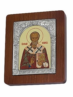 Икона Николай Чудотворец ювелирная серебряная 241923