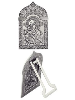 Икона Владимирская Божья Матерь ювелирная серебряная 241935