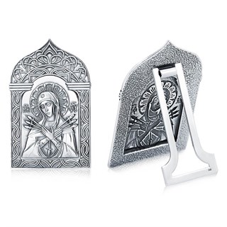 Икона Семистрельная Божья Матерь ювелирная серебряная 241937