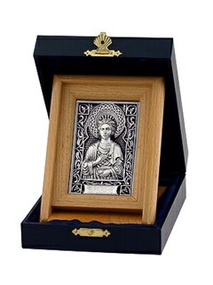 Икона Пантелеймон целитель ювелирная серебряная 241938