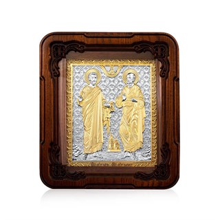 Икона Петр и Павел серебряная ювелирная 242172