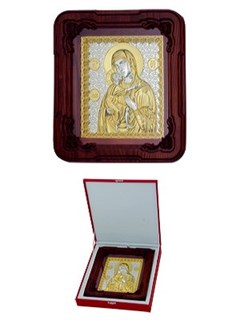 Икона Феодоровской Божией Матери ювелирная серебряная 242177