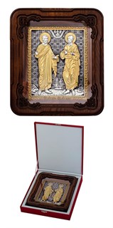 Икона Петр и Павел серебряная ювелирная 242178