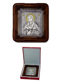 Икона Семистрельная Божья Матерь ювелирная серебряная 242181