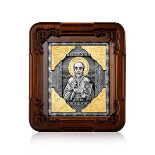 Икона Николай Чудотворец ювелирная серебряная 242204