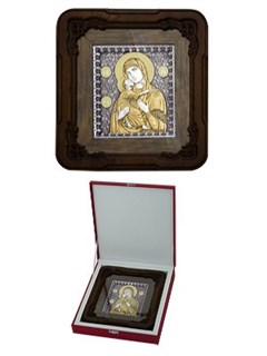 Икона Владимирская Божья Матерь ювелирная серебряная 242205
