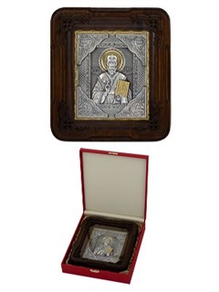 Икона Николай Чудотворец ювелирная серебряная 242320