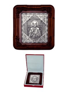 Икона Николай Чудотворец ювелирная серебряная 242322
