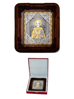 Икона Николай Чудотворец ювелирная серебряная 242324