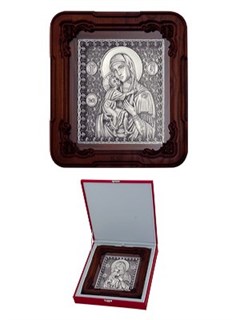Икона Феодоровской Божией Матери ювелирная серебряная 242329