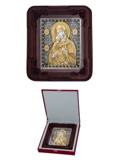 Икона Владимирская Божья Матерь ювелирная серебряная 242338