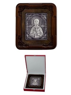 Икона Матроны Московской серебряная ювелирная 242339