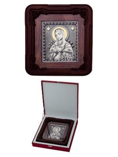 Икона Семистрельная Божья Матерь ювелирная серебряная 242340