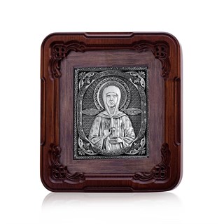 Икона Матроны Московской серебряная ювелирная 242343