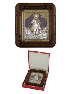 Икона Георгий Победоносец ювелирная серебряная 242372