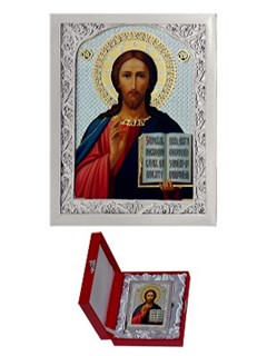 Икона Господь Вседержитель серебряная ювелирная 242383