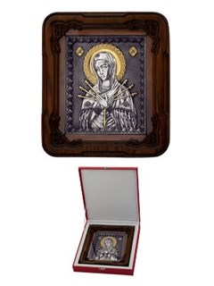 Икона Семистрельная Божья Матерь ювелирная серебряная 242397