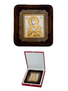 Икона Семистрельная Божья Матерь ювелирная серебряная 242408