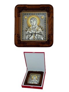 Икона Семистрельная Божья Матерь ювелирная серебряная 242420