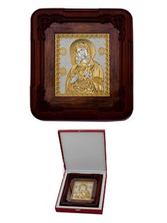 Икона Владимирская Божья Матерь ювелирная серебряная 242422