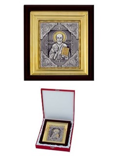Икона Николай Чудотворец ювелирная серебряная 242426