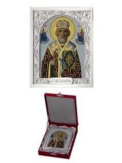 Икона Николай Чудотворец ювелирная серебряная 242448