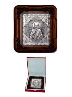 Икона Николай Чудотворец ювелирная серебряная 242454
