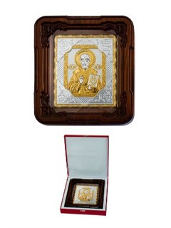 Икона Николай Чудотворец ювелирная серебряная 242455