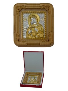 Икона Владимирская Божья Матерь ювелирная серебряная 242457