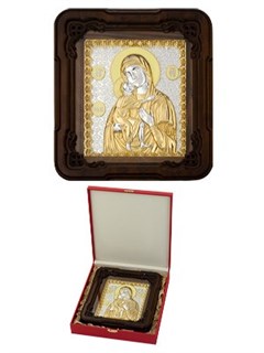 Икона Феодоровской Божией Матери ювелирная серебряная 242469