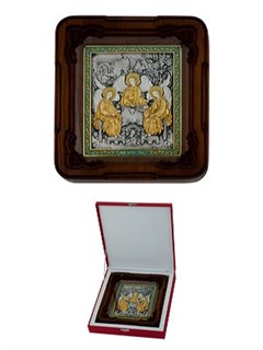 Икона Святая Троица ювелирная серебряная 242470