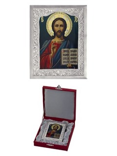 Икона Господь Вседержитель серебряная ювелирная 242478