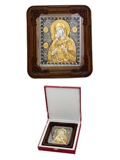 Икона Владимирская Божья Матерь ювелирная серебряная 242479
