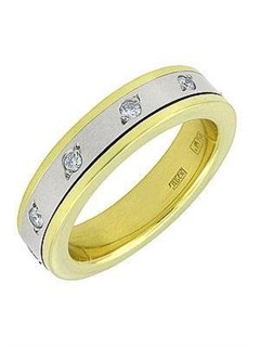 Кольцо обручальное из золота c бриллиантами 242525