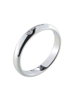 Кольцо обручальное из платины c бриллиантом 242557