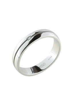 Кольцо обручальное из палладия c бриллиантом 242583