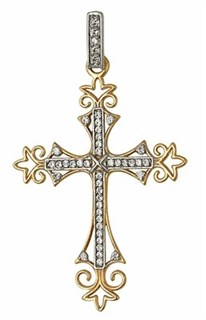Крестик из золота с фианитами 242702