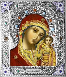 Икона Казанская Божья Матерь риза резная 253340