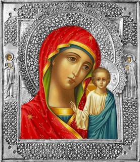 Икона Казанская Божья Матерь риза резная 253344