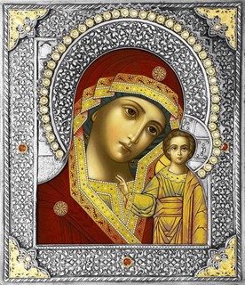 Икона Казанская Божья Матерь риза резная 253342