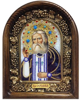 Икона Преподобный Серафим Саровский бисер 243777