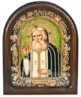 Икона Преподобный Серафим Саровский бисер 243808