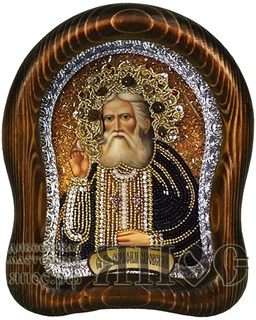 Икона Преподобный Серафим Саровский бисер 243898
