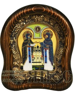 Икона Святые благоверные Петр и Феврония бисер 243938