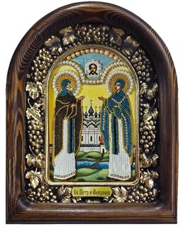 Икона Святые благоверные Петр и Феврония бисер 244098