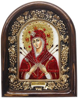 Икона Пресвятая Богородица Семистрельная "Умягчение Злых Сердец" бисер 244164