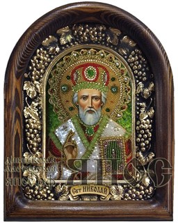 Икона Николай Чудотворец бисер 244189