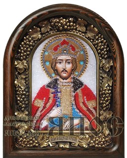 Икона Святой благоверный князь Владислав Сербский бисер 244200